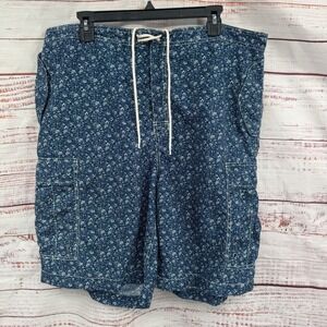 Polo Ralph Lauren Swim Trunks Shorts Size 40 Floral Blue‎ White Swimwear